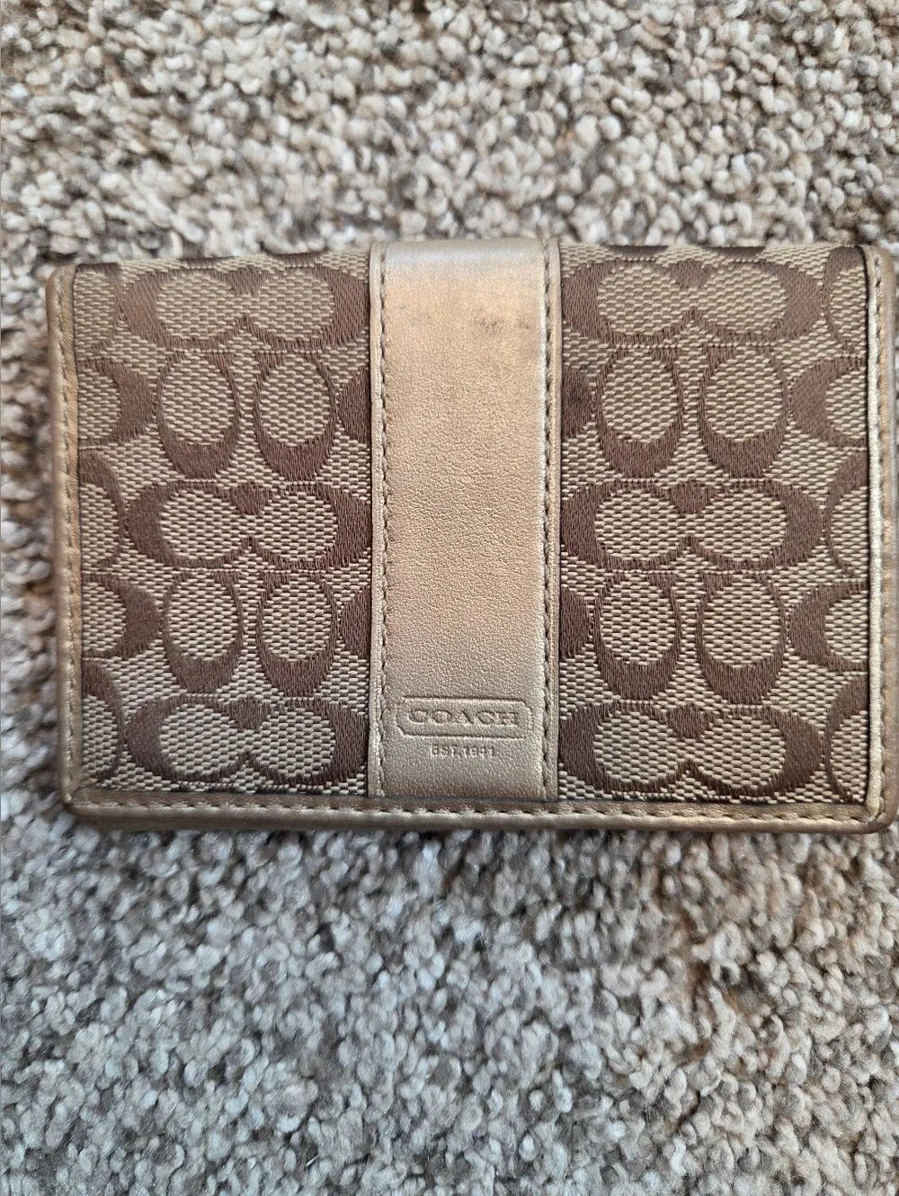 Vintage Y2K Coach Signature Wallet Set • Metallic Gold Canvas Bundle
